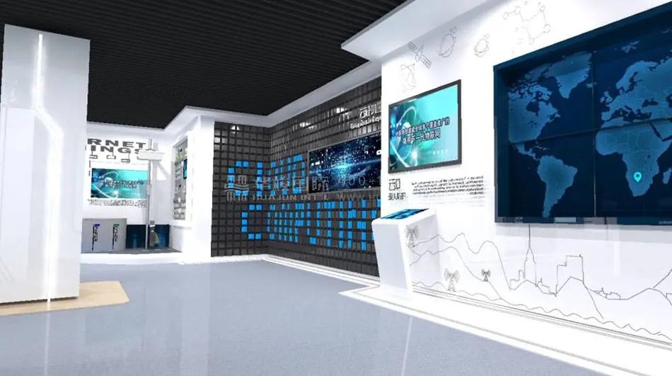 智啟未來(lái) 經(jīng)典藍(lán)白與多媒體交融的城市智慧展廳設(shè)計(jì)